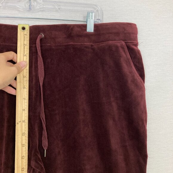 Gloria Vanderbilt Red Burgundy Velvet Straight Leg Comfy Pull-on Pants XXL - Picture 6 of 9